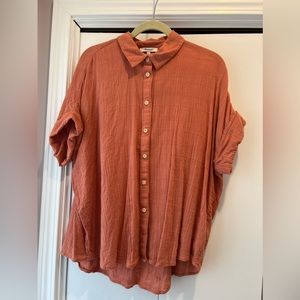 MADEWELL coral button up top
